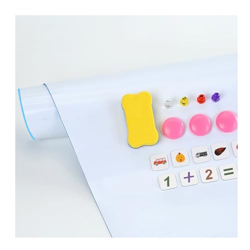 Trocken abwischbarer Tafelaufkleber Weiß abwischbar und wiederbeschreibbar Roll-Self-Vinyl-Stick für: Schule, Büro und Küche(0.9x2m) von GOFQB