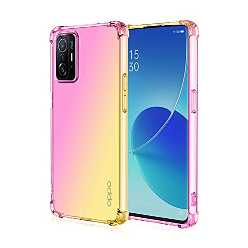 GOGME Farbverlauf Hülle für Huawei Honor Magic 7 Pro / Magic7 Pro, Transparent Anti-Gelb Crystal Weiche Silikon Handyhülle, Soft TPU Schock-Absorption Schutzhülle (Pink/Gold) von GOGME