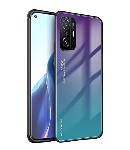 GOGME Hülle aus Farbverlauf für Realme GT7 Pro/GT 7 Pro, Silikon Soft TPU-Rahmen und Gehärtetes Glas Zurück Schock-Absorption Schutzhülle Handyhülle Case - 3 von GOGME