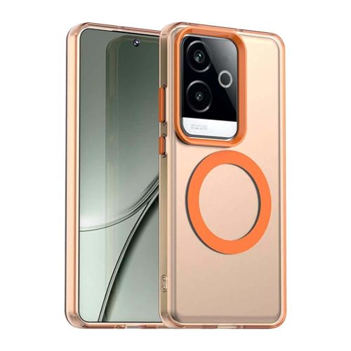 GOGME Hülle für Realme C75 4G, Kompatibel mit MagSafe, Anti-Scratch PC + TPU Schutzhülle, Transluzente Matt Rückseite Dünn Stoßfest Handyhülle - Orange von GOGME