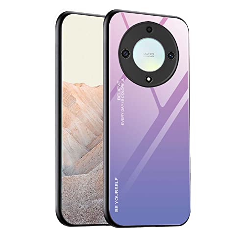 GOKEN Glas Hülle für Honor X9a / Magic5 Lite 5G (Magic 5 Lite 5G), Farbverlaufsglas Schutzhülle mit TPU Rahmen und 9H Panzerglas Rückseite, Weicher Bumper Case Stoßfest Cover Handyhülle (2) von GOKEN