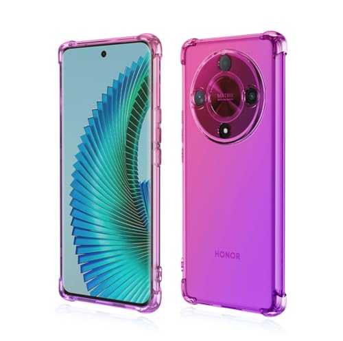 GOKEN Hülle für Honor Magic 6 Lite 5G / Honor X9b, Schutzhülle TPU Silikon Handyhülle mit Farbverlauf Design, Transparent Stoßfest Bumper Case Soft Flex Cover, Pink/Lila von GOKEN