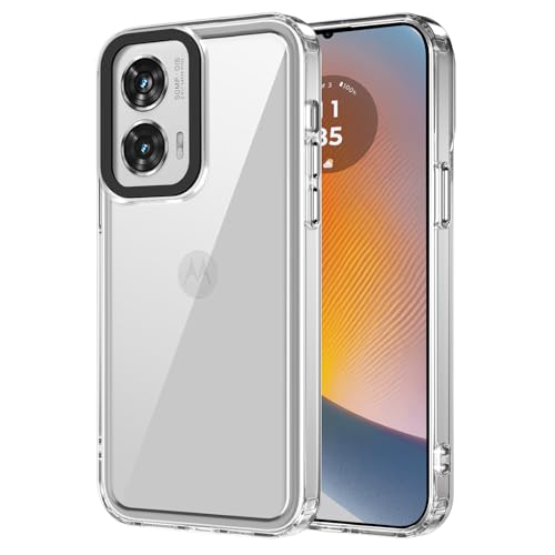 GOKEN Hülle für Motorola Edge 50 Fusion, Transparente Handyhülle mit weichem TPU-Silikonrand und hartem Rücken, Stoßfestes Schutzhülle Silikon, Case Cover -Transparent von GOKEN