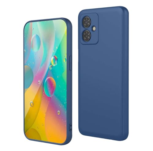 GOKEN Hülle für Motorola Moto G55 - Stoßfeste Silikon Handyhülle mit Plüschfutter, Stilvolles Einfarbiges Design, Schutzhülle/Case/Cover -Blau von GOKEN