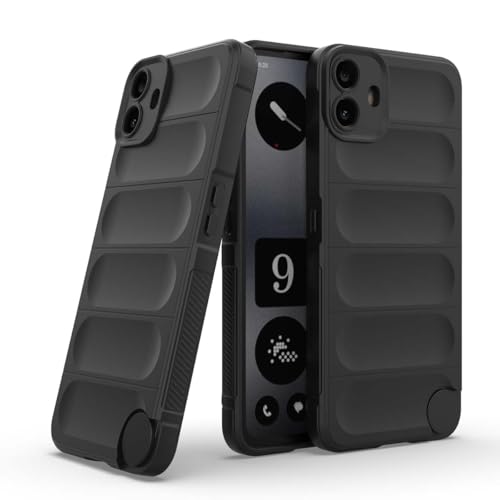 GOKEN Hülle für Nothing CMF Phone 1, Handyhülle und Stoßfeste Schutzhülle aus Weiche Silikon mit Anti-Rutsch-Seitengriff und Elegantem Reinen Farbdesign, Cover Case -Schwarz von GOKEN