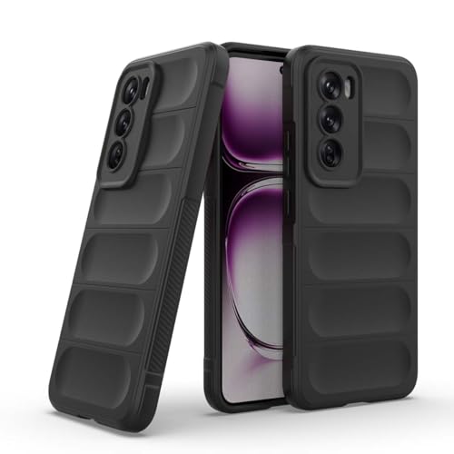 GOKEN Hülle für Oppo Reno 12 5G, Handyhülle und Stoßfeste Schutzhülle aus Weiche Silikon mit Anti-Rutsch-Seitengriff und Elegantem Reinen Farbdesign, Cover Case -Schwarz von GOKEN