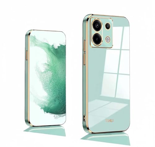 GOKEN Hülle für Xiaomi Redmi Note 13 Pro 5G / Poco X6 5G, Schutzhülle TPU Silikon Handyhülle mit Galvanisieren von Phnom Penh, Stoßfest Bumper Case Soft Cover, Grün von GOKEN