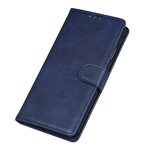 GOKEN Leder Folio Hülle für Motorola Moto E7 Power/Moto E7i Power, Lederhülle Brieftasche Mit Kartensteckplätzen, Premium Flip PU/TPU Handyhülle Schutzhülle Case Cover mit Ständer Funktion (Blau) von GOKEN