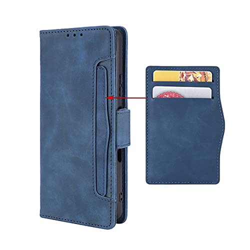 GOKEN Leder Folio Hülle für Xiaomi Mi 11 Lite 5G NE | Mi 11 Lite 5G | Mi 11 Lite, Flip TPU Liner PU Lederhülle Brieftasche, Handyhülle Schutzhülle Case Cover mit Ständer Funktion (Blau) von GOKEN