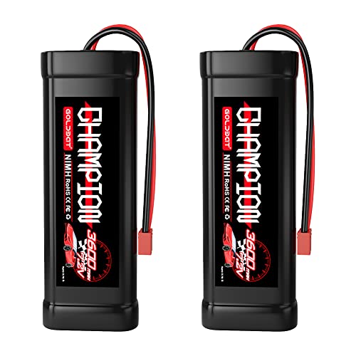 GOLDBAT NiMH-Akku mit Deans-Anschluss, 3600 mAh, 7,2 V, für ferngesteuertes Auto, RC-LKW, LOSI Associated HPI Kyosho Tamiya Hobby (2 Stück) von GOLDBAT