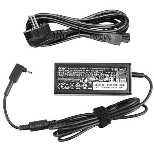 Netzteil Ladegerät für Acer Laptop, 45W Notebook Laptop Ladekabel mit Pflaumenblütenschwanz EU Kabel für Acer Aspire A315-23 A315-24P A315-35 A317-53 A317-54 A317-55P A115-32 A314-22 A314-23P usw von GOMETY