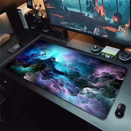 Fantasie Wolken XXL Mauspad,900x400x2mm Mauspad Gaming Extra Groß Verbessert Präzision und Geschwindigkeit,Vernähte Kanten Mousepad,rutschfeste Schreibtischunterlage von GOOFEI