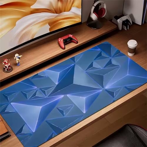 Violette Geometrie XXL Mauspad,800x300x2mm Mauspad Gaming Extra Groß Verbessert Präzision und Geschwindigkeit,Vernähte Kanten Mousepad,rutschfeste Schreibtischunterlage von GOOFEI