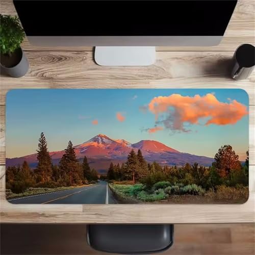 XXL Großes Gaming Mauspad 1500x800x3mm Autobahnlandschaft Erweitertes Genähte Kanten Mauspad,Verbessert Präzision und Geschwindigkeit,Mousepad für PC,Laptop von GOOFEI