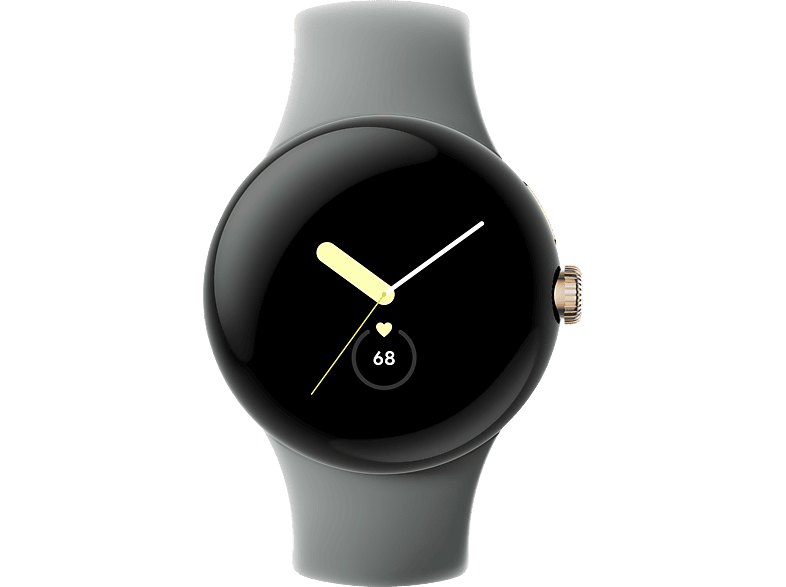 GOOGLE Pixel Watch LTE Smartwatch Edelstahl Fluorkautschuk, 130–210 mm, Champagne Gold/Hazel von GOOGLE