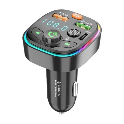 GOSER Bluetooth-Autoadapter, Bluetooth-FM-Transmitter, Kabelloser Modulator, Schnelles Autoladegerät, MP3-Player, Radio-Kit für Autoradio von GOSER