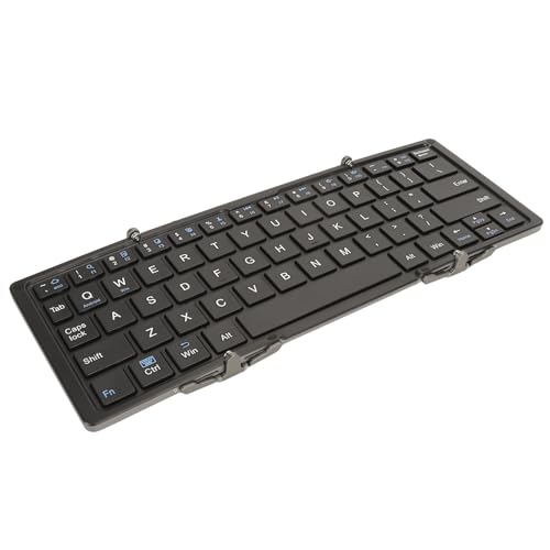 GOWENIC Faltbare Bluetooth-Tastatur, Dreifach Faltbare Tragbare -BT-Wireless-Tastatur Im Taschenformat, Bluetooth-Tastatur für Mobiltelefone, Kabellose Externe Laptops (Klassisches von GOWENIC