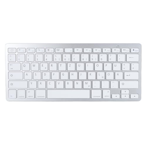 GOWENIC Schnurlose Tastatur, Reaktionsschnelle BT-Tasten, Komfortables Tippen, Ergonomisches Design, Aluminiumlegierungskonstruktion, Umfassende (Italienisches QWETZ-Layout) von GOWENIC