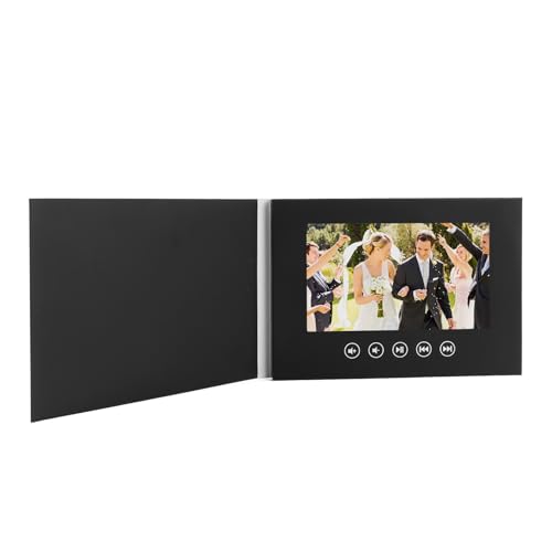 GOWENIC Video-Grußkarte, HD 780P-Videobroschüre mit LCD-Bildschirm, Anpassbare Elektronische Videobuch-Einladung für Jubiläum, Weihnachten, Hochzeit, Produktwerbung (7 Zoll) von GOWENIC