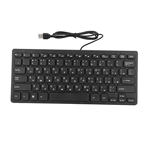 Kabelgebundene -Tastatur, 78-Tasten-Stummschaltung, Ultradünne 1,2 M Kabelgebundene USB-Kleinsprachentastatur, Universelle Kompakte Desktop-Computer-PC-Schreibmaschinentastatur, von GOWENIC