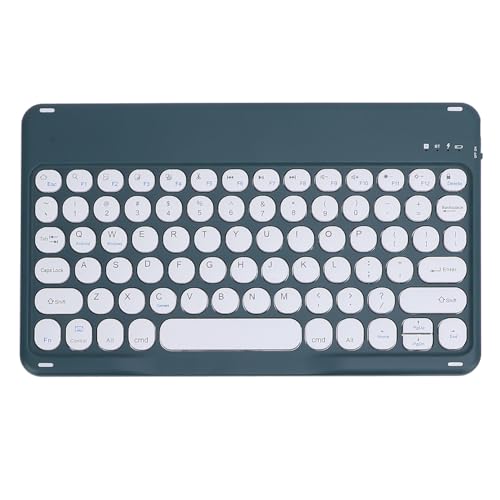 Kabellose BT -Tastatur, 10 -Zoll -BT -Tastatur mit Ergonomischen Rundtaste, 10 M Verbindung, Tragbare Tastatur für Desktop -Computer -Laptop -Telefon -Tablet (Green) von GOWENIC