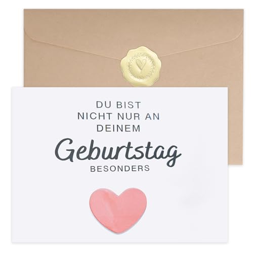GOZINA Geburtstagskarte, Geburtstagskarten mit Umschlag und Liebessiegelaufkleber, Happy Birthday Karte, Liebes Geburtstagskarte für Frau Mann Freund Freundin GOZINA Geburtstagskarte, Geburtstagskarten mit Umschlag und Liebessiegelaufkleber, Happy Birthday Karte, Liebes Geburtstagskarte für Frau Mann Freund Freundin von GOZINA