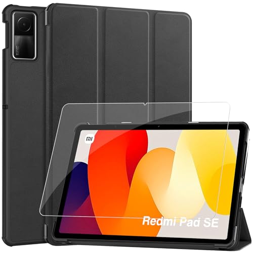 GOZOPO Hülle für Xiaomi Redmi Pad SE 2023 11 Zoll Tablette mit Schutzfolie,Smarte Schutzhülle Kompatibel mit Redmi Pad SE 2023 von GOZOPO