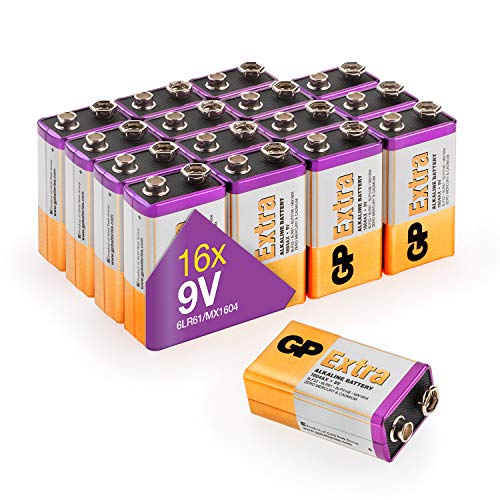 9 V – 16 Batterien | GP Extra | Alkaline 9 Volt/Transistor - Lange Lebensdauer von GP