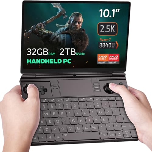 GPD Win MAX 2 2024 ist EIN Gaming-Notebook mit AMD Ryzen 7 8840U, Radeon 780M GPU, 32 GB RAM, 2 TB SSD mit 4G-Modul, OcuLink, 10,1-Zoll-IPS-Display, Gaming-Controller, Tastatur und Touchpad. von GPD