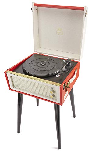 GPO Bermuda Plattenspieler; Klassischer Schallplattenspieler im Retro Stil mit MP3/USB; integriertem Lautsprecher, Rot GPO Bermuda Plattenspieler; Klassischer Schallplattenspieler im Retro Stil mit MP3/USB; integriertem Lautsprecher, Rot von GPO