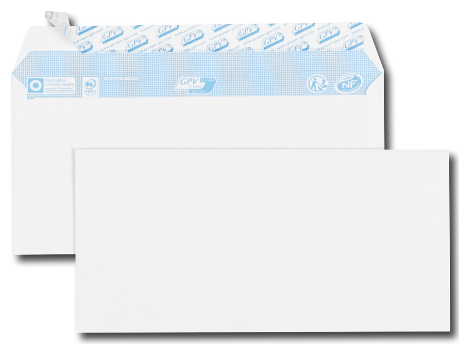 GPV Briefumschläge, DL, 110 x 220 mm, weiß, ohne Fenster von GPV