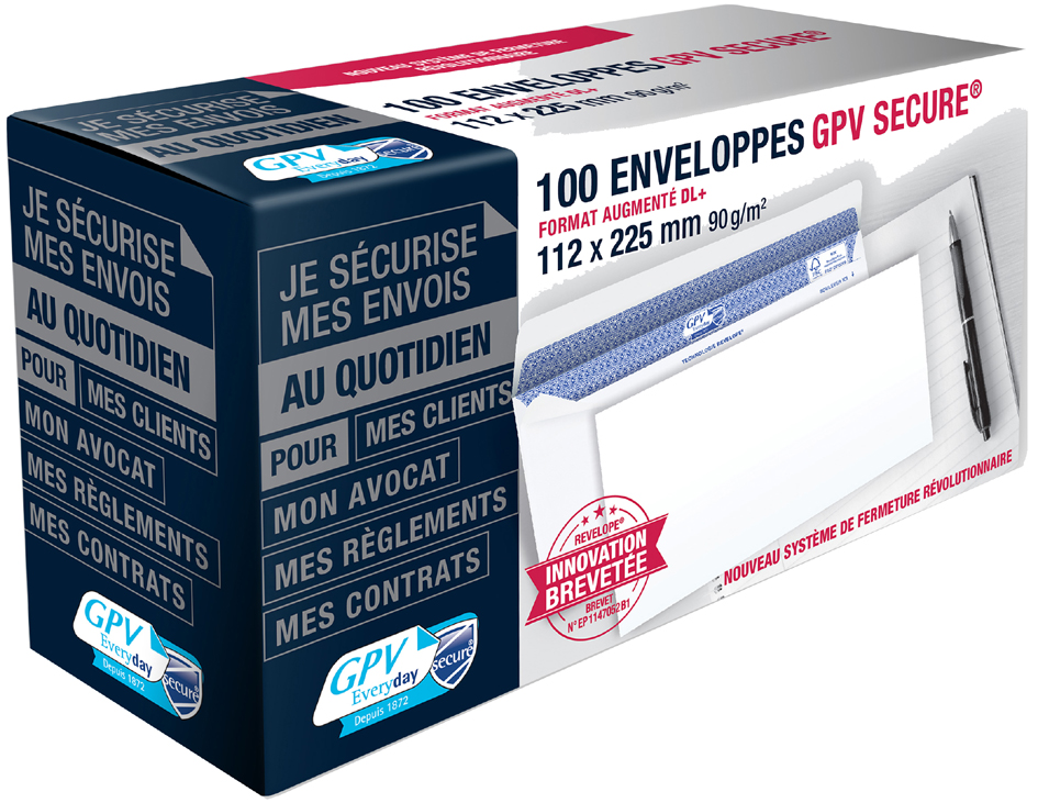 GPV Briefumschläge SECURE, 112 x 225 mm, ohne Fenster von GPV