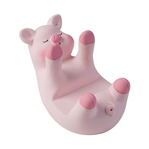 GRADENEVE Kuscheliger Schweinchen Handyhalter Aus Resin Stabile Smartphone Halterung Für Tisch Schreibtisch Und Auto Tierdesign Ideal Für Zuhause Und Büro Pinker Piggy Phone Stand von GRADENEVE