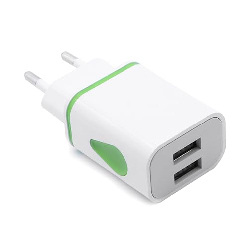 GRADENEVE Wasserfall USB Ladeadapter Mit LED Licht Universelles Reise Ladegerät Mit 2 USB Ports Und EU Stecker Für Smartphones Kompatibel Mit AC100 von GRADENEVE