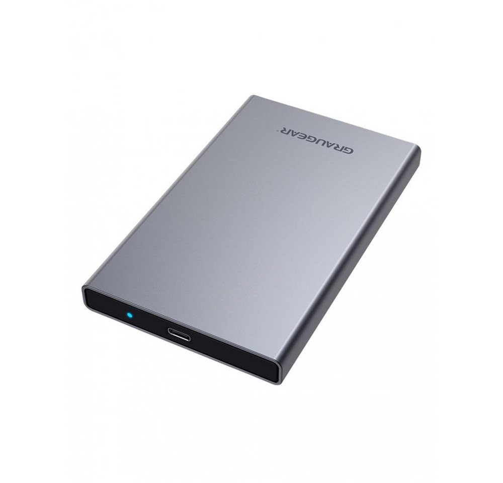 GRAUGEAR Festplatten-Gehäuse G-2501-AC-10G, externes Festplatten Gehäuse für 2,5" HDD SSD USB 3.2 Aluminiumgehäuse von GRAUGEAR