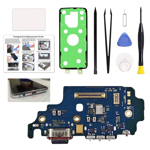 Ladeanschluss-Ersatz-Kit für Galaxy S21 Ultra US-Version, S21 Ultra SM-G998U, SM-G998U1, SM-G998W Dock-Board USB-C-Anschluss, mit Werkzeugset und Bedienungsanleitung (evtl. nicht in deutscher Sprache) von GREEN FUSION