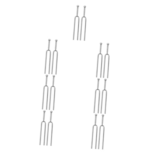 GREENADSCAPE 14 Stk Stimmgabel Musikalisches Zubehör Ukulele-Tuner Zubehör für Musikinstrumente Klavierstimmer gitarren zubehör gitarre zubehör Tontuner ein Stimmgerät Aluminiumlegierung Silver von GREENADSCAPE