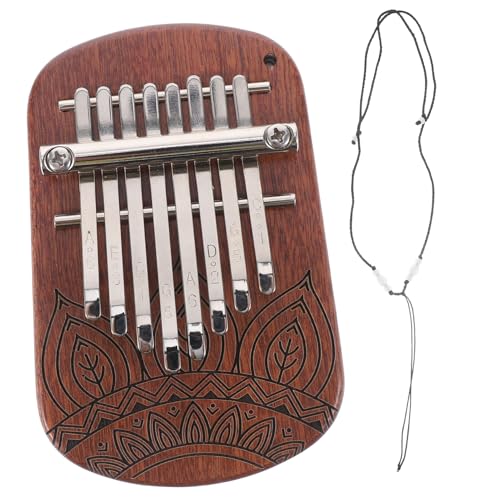 GREENADSCAPE 8-Ton Kalimba kleine Kalimba Stimmhammer für Klavier Mini-Klavier Kalimba-Klavier Fingerharfe fingerklavier finger piano Thumb Piano Mini-Kalimba mit Mustern Zuhause Kalimba Holz von GREENADSCAPE