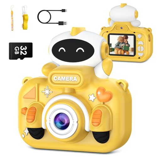 Kinderkamera, GREENKINDER Kinder Kamera 2,0-Zoll-Bildschirm 1080P Digitalkamera Kinder mit 32GB-Karte Selfie Fotoapparat Kinder für 3-12 Jahre Jungen und Mädchen Weihnachten Spielzeug von GREENKINDER