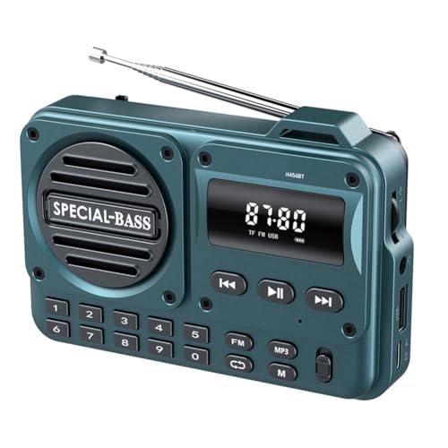 GREOHNMPAW Tragbares Digitalradio, Bluetooth-Kompatibel 5.0, FM-Radioempfänger mit LED-Anzeige, U-Disk, TF-Karte, MP3-Wiedergabe, Lautsprecher B GREOHNMPAW Tragbares Digitalradio, Bluetooth-Kompatibel 5.0, FM-Radioempfänger mit LED-Anzeige, U-Disk, TF-Karte, MP3-Wiedergabe, Lautsprecher B von GREOHNMPAW