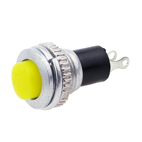 6pcs Black/Green/Yellow/Blue/White/Red DS-316 DS316 OFF-Momentary ON 0.5A 250VAC Remote Control Push Button Switches 10mm(Yellow) von GRHZJOQS