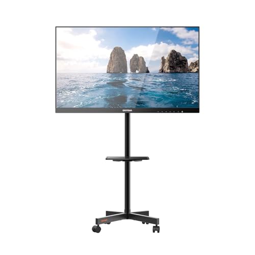 GRIFEMA GB3001 TV Ständer Rollbar für bis 65 Zoll LED OLED LCD Plasma Flach & Curved Fernseher, Fernsehständer Höhenverstellbarer, bis 40 kg, VESA 400 x 400 mm von GRIFEMA