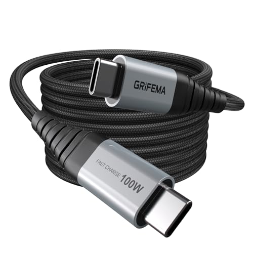 GRIFEMA USB-C-auf-USB-C-Kabel, 100 W, Schnellladung, QC 3.0, Nylon, geflochten, für Samsung S22, iPad Pro, MacBook, Google Pixel und mehr von GRIFEMA