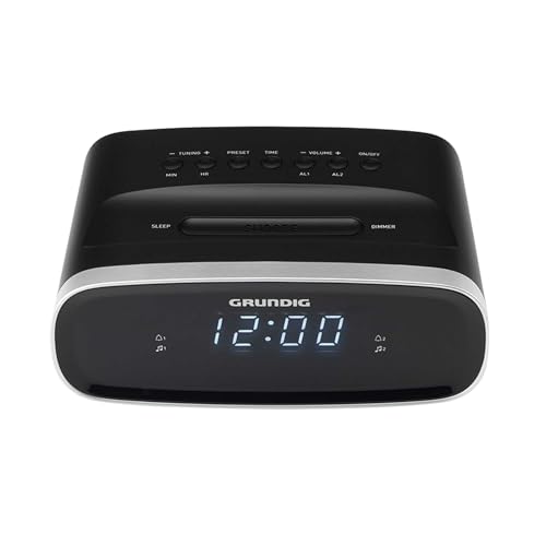 GRUNDIG Sonoclock 1100 Wecker mit Radiofunktion, UKW-Tuner, Weckfunktion, Einschlaf-Automatik, Schlummerfunktion, Alarmsignal, LED Display, Schwarz von GRUNDIG