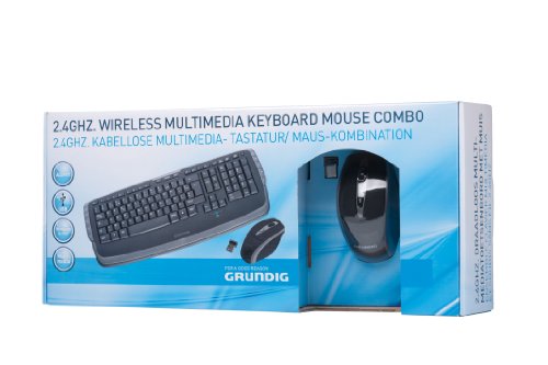 Grundig 72853 Tastatur Set (AZERTY, USB) mit Kabellos Maus schwarz von GRUNDIG