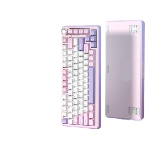 GRzHKN WLAN Mechanische Tastatur B75Pro benutzerdefinierte Dichtung RGB Knopf Hot Swap 3 Modes Spielzubehör kompatibel mit verschiedenen Systemen(Purple pink) von GRzHKN