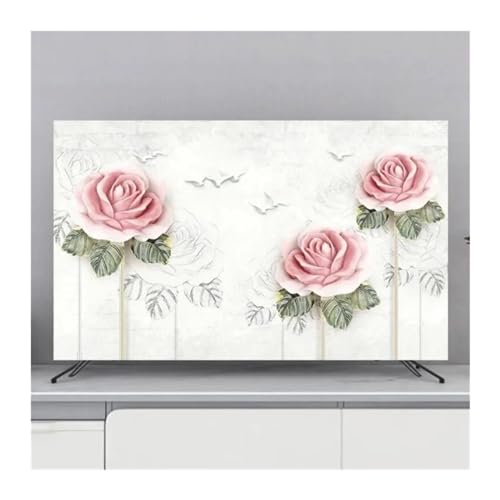 GSJNHY Schutzhülle für den Fernseher TV Abdeckung Schutz Staub Abdeckung Haushalt Hängen TV Staub Abdeckung Hause Universelle Blumen Dekoration Einfache(H,32inch 80x50cm) von GSJNHY