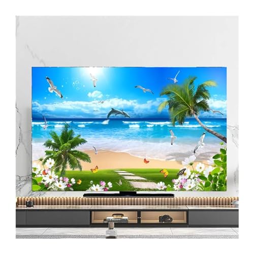 Schutzhülle für den Fernseher TV-Abdeckung, Staubschutz, Handtuch, 43 Zoll, 55 Zoll, 50 Zoll, 65 Zoll, hängende LCD-Abdeckung, mehrere Größen, universelle Dekoration(02,65inch(151x92cm)) von GSJNHY