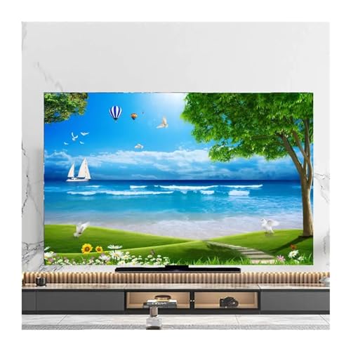 Schutzhülle für den Fernseher TV-Abdeckung, Staubschutz, Handtuch, 43 Zoll, 55 Zoll, 50 Zoll, 65 Zoll, hängende LCD-Abdeckung, mehrere Größen, universelle Dekoration(04,55inch(130x80cm)) von GSJNHY