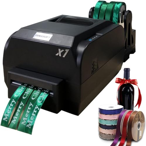 GTANND Satinband-Druckmaschine, 4-reihiger digitaler Banddrucker, Prägedruckmaschine zum Verpacken von Geschenken, 12–20 mm Breite, Geschwindigkeit 150 mm/S von GTANND